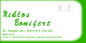 miklos bonifert business card