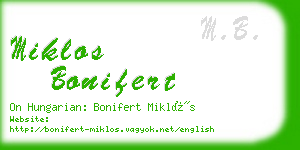miklos bonifert business card